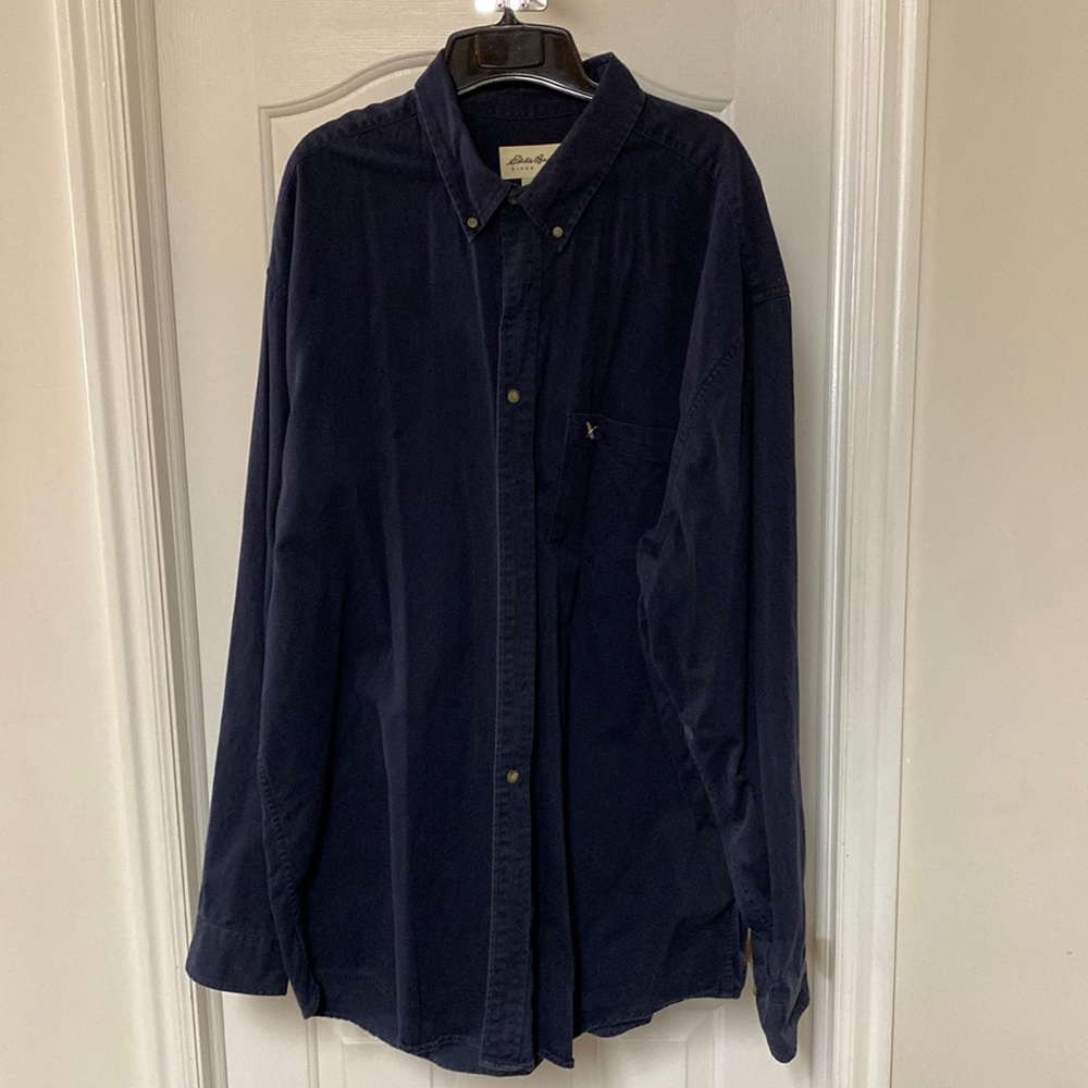 XXL Tall Button Down Collar Shirt Long Sleeve Midnight Blue
